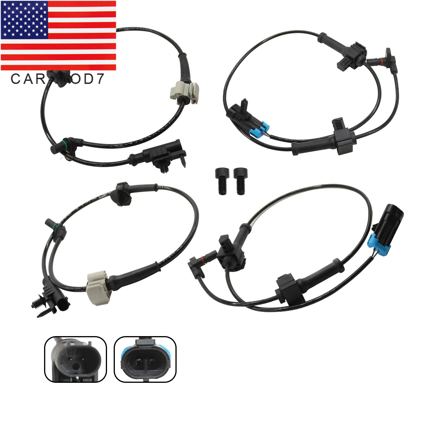 4x Front & Rear ABS Wheel Speed Sensor For Chevy Silverado 1500 GMC Sierra 1500