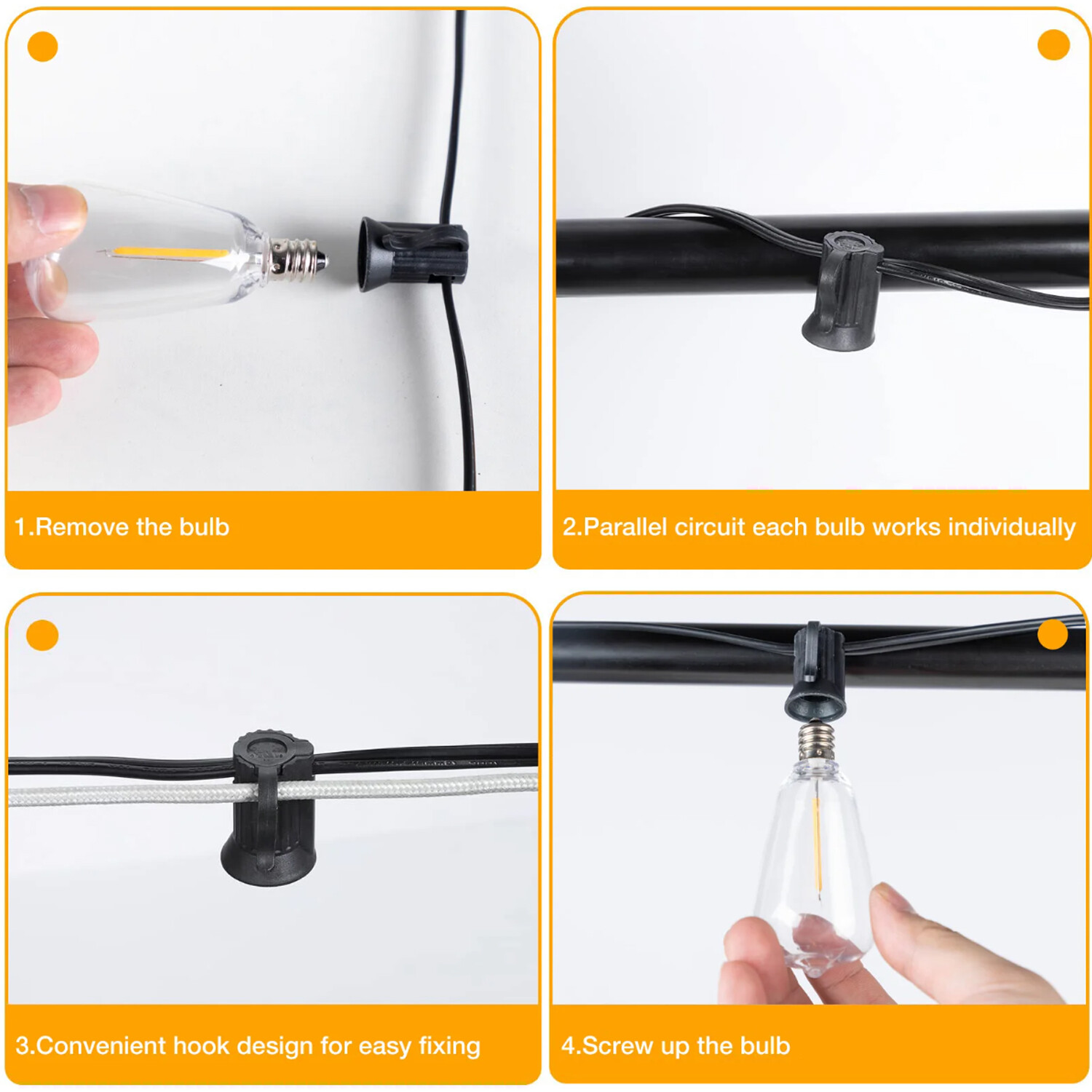 Outdoor String Lights, IP65 Waterproof Led Lights,Hanging for Backyard Garden