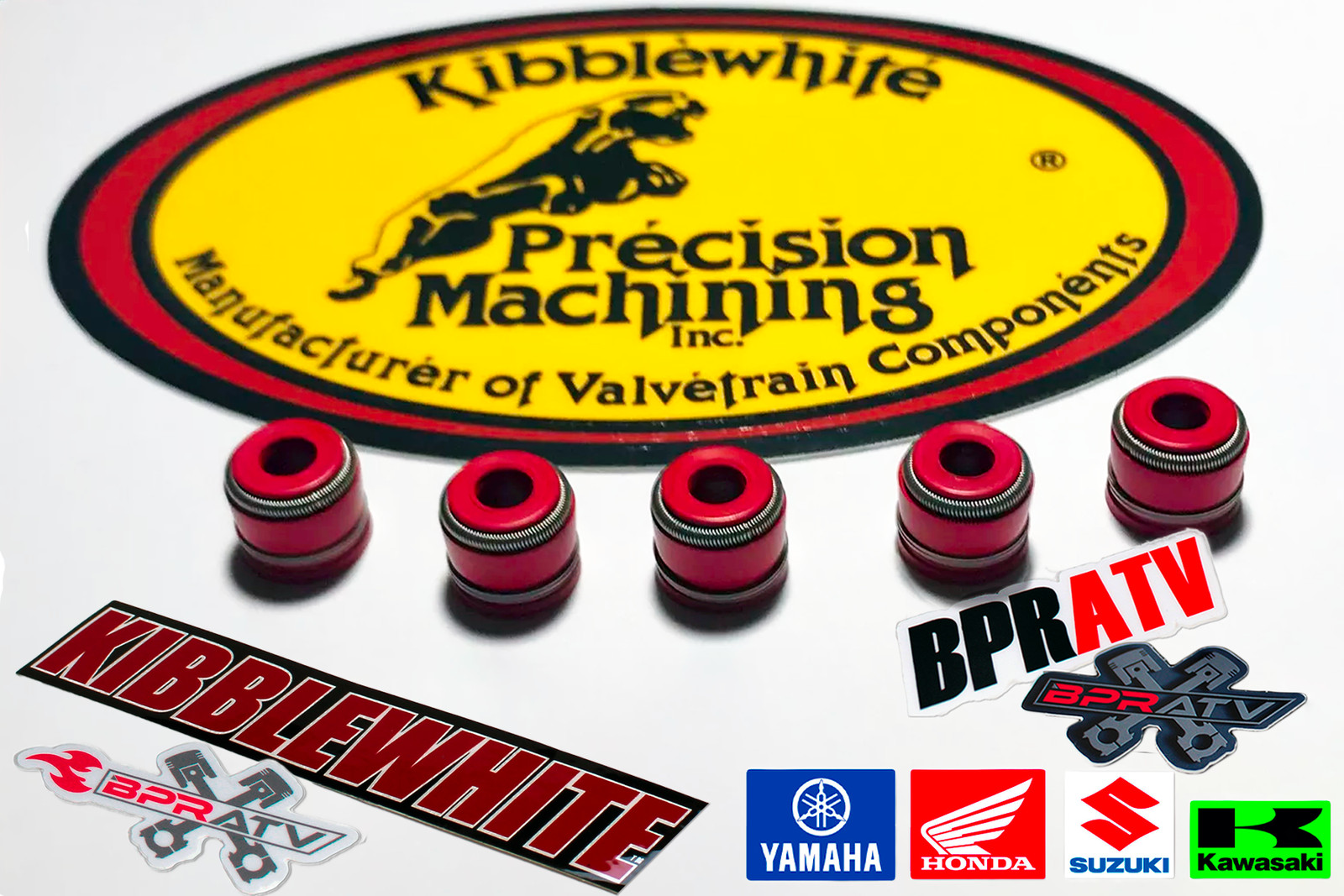 Kibblewhite +1mm Stainless Valve Set YFZ450R YFZ450 YZ450F WR450F RED Seals USA!