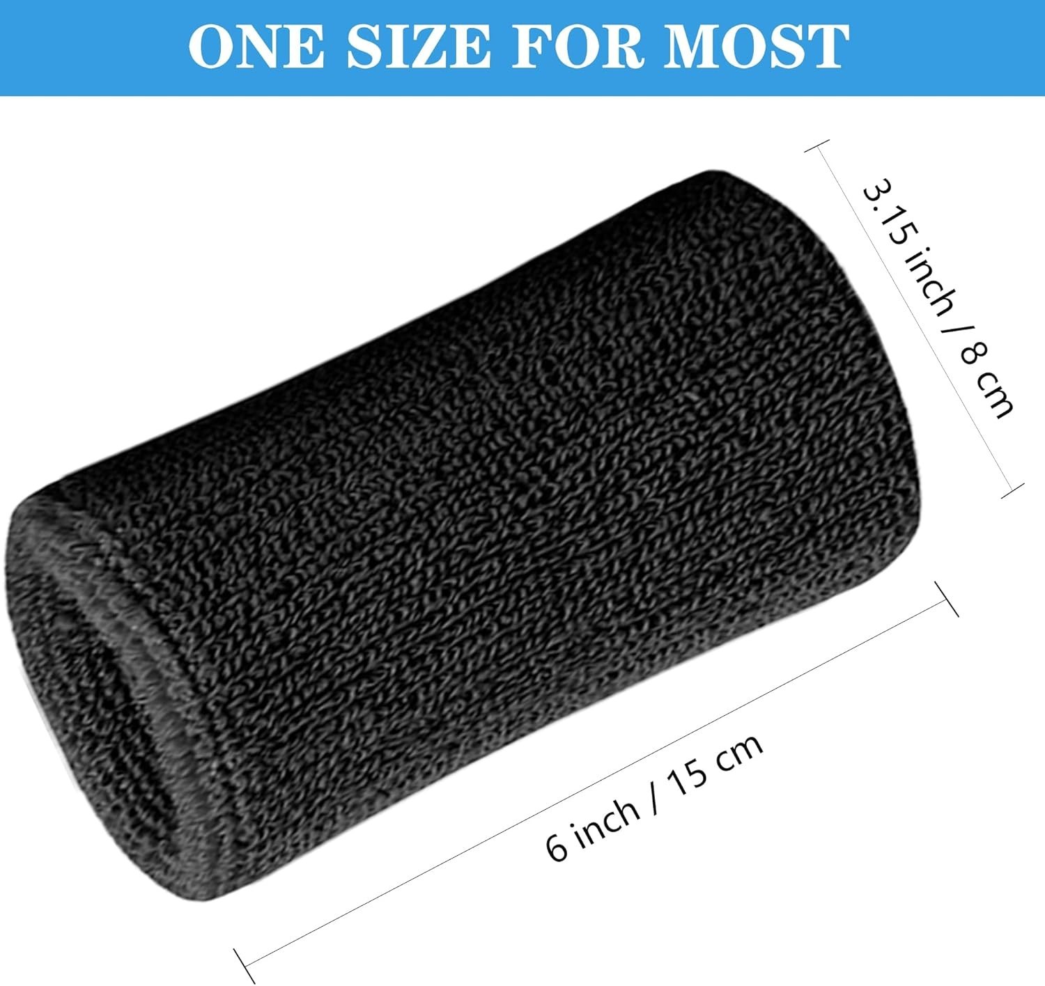 2 or 4 Pack 6 Inch Wrist Sweatbands Tennis Wrist Bands Absorbent Sweat Band