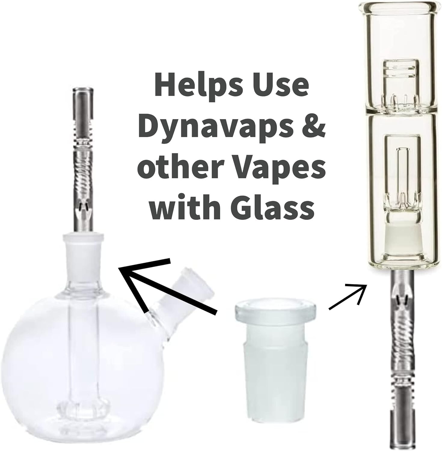 90° Glass Ash Catcher Glass Hookah Attachment for Water Pipe Smoking , Set of 4.