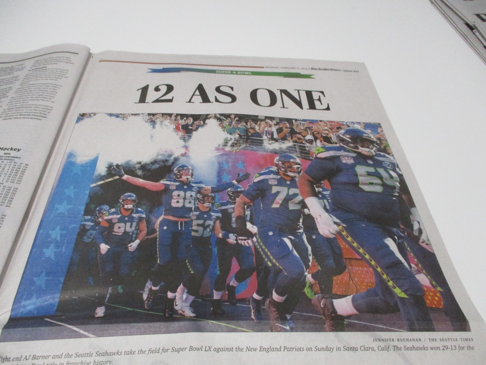 Seattle Seahawks Super Bowl Champs Full Newspaper, New