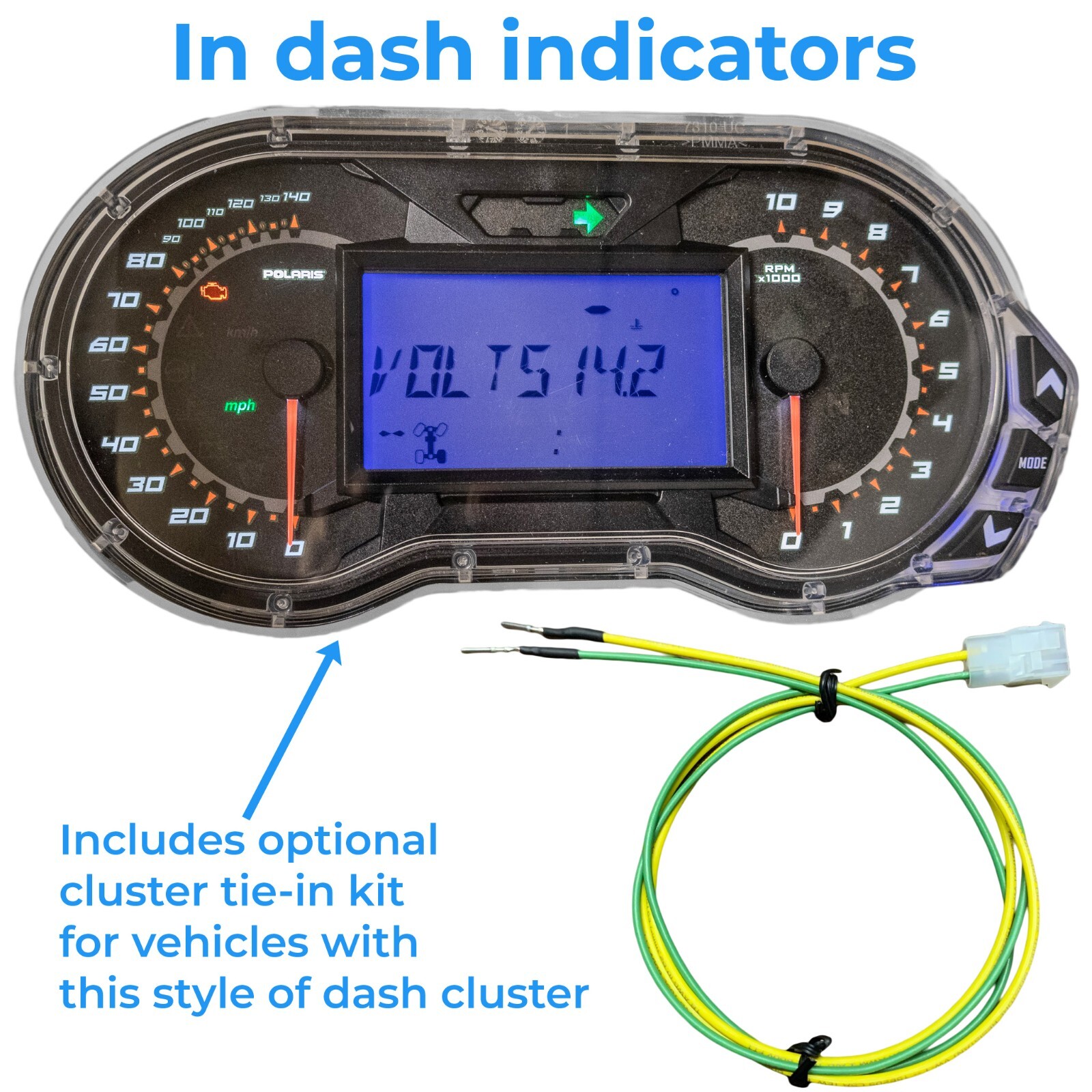 No Hole Drill Turn Signal Kit 25 Polaris Ranger XP1000 Street Legal Plug & Play