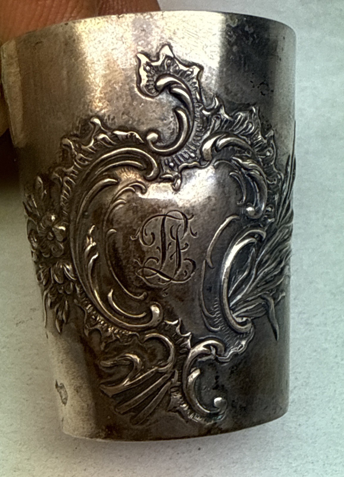 Antique Victorian Shot Glass Cup German 800 Sterling Silver Gebruder Kuhn ? Gold