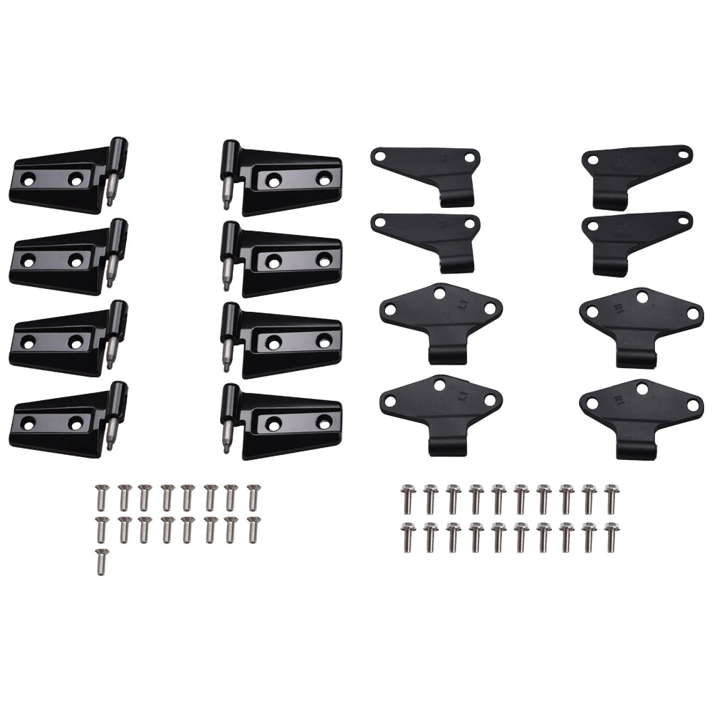 FOR 2007-2018 Jeep Wrangler JK Body Door Hinge Replacement Set Powder Coat 16pcs