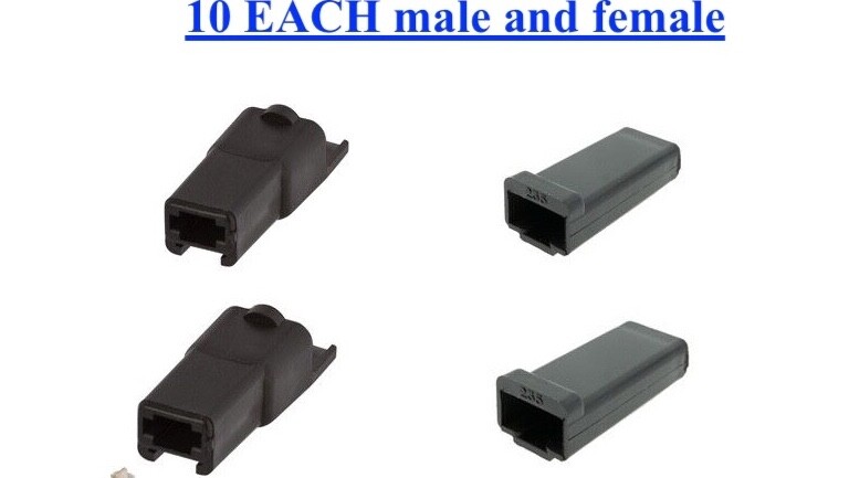 DELPHI PACKARD GM 56 SERIES ONE CONDUCTOR CONNECTOR MALE & FEMALE 10 OF EACH