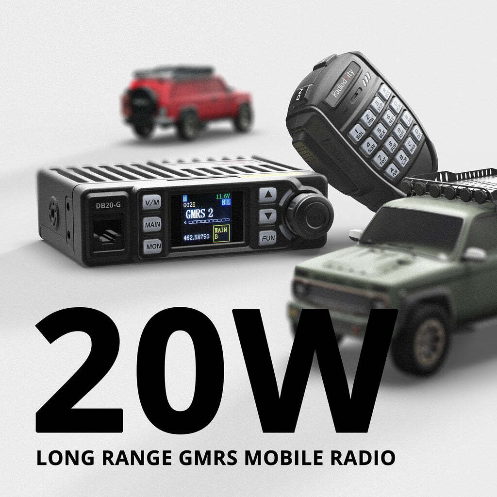 Radioddity DB20-G GMRS Mobile, 500 Channels, UHF VHF Scanner, Repeater Capable