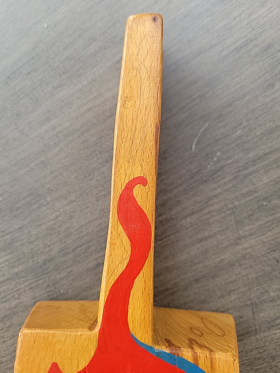 Vtg Folk Art Wooden Tole Grain Flour Scoop Painted Primitive Farm Core READ