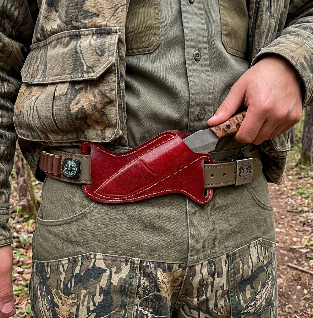 Handmade Fixed Blade Hunting Knife with Sheath, EDC Outdoor Bushcraft Knife