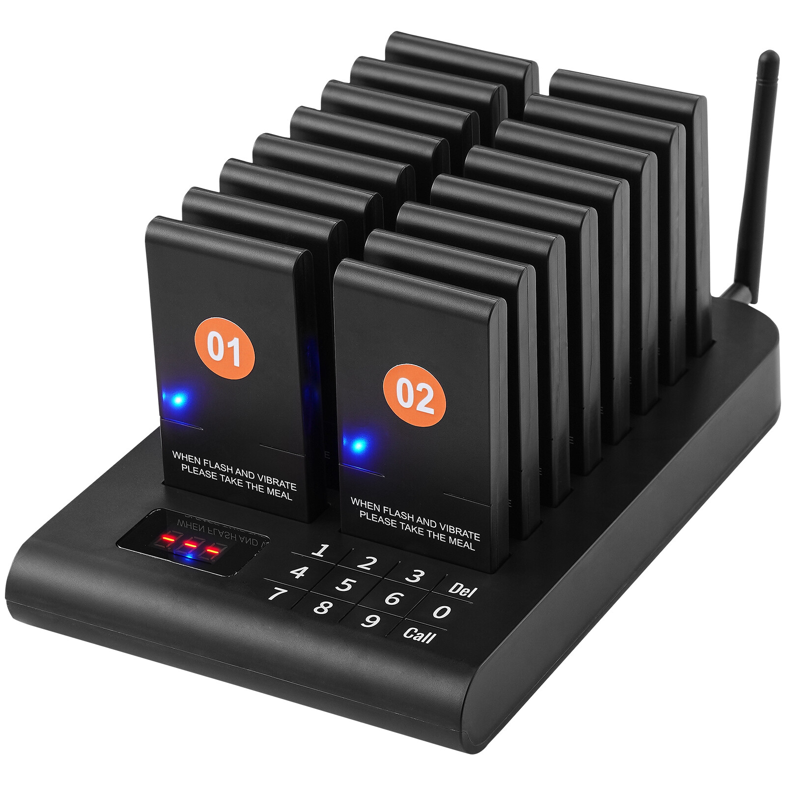 VEVOR Restaurant Pager System 16 Beepers Wireless Guest Paging Queuing Calling