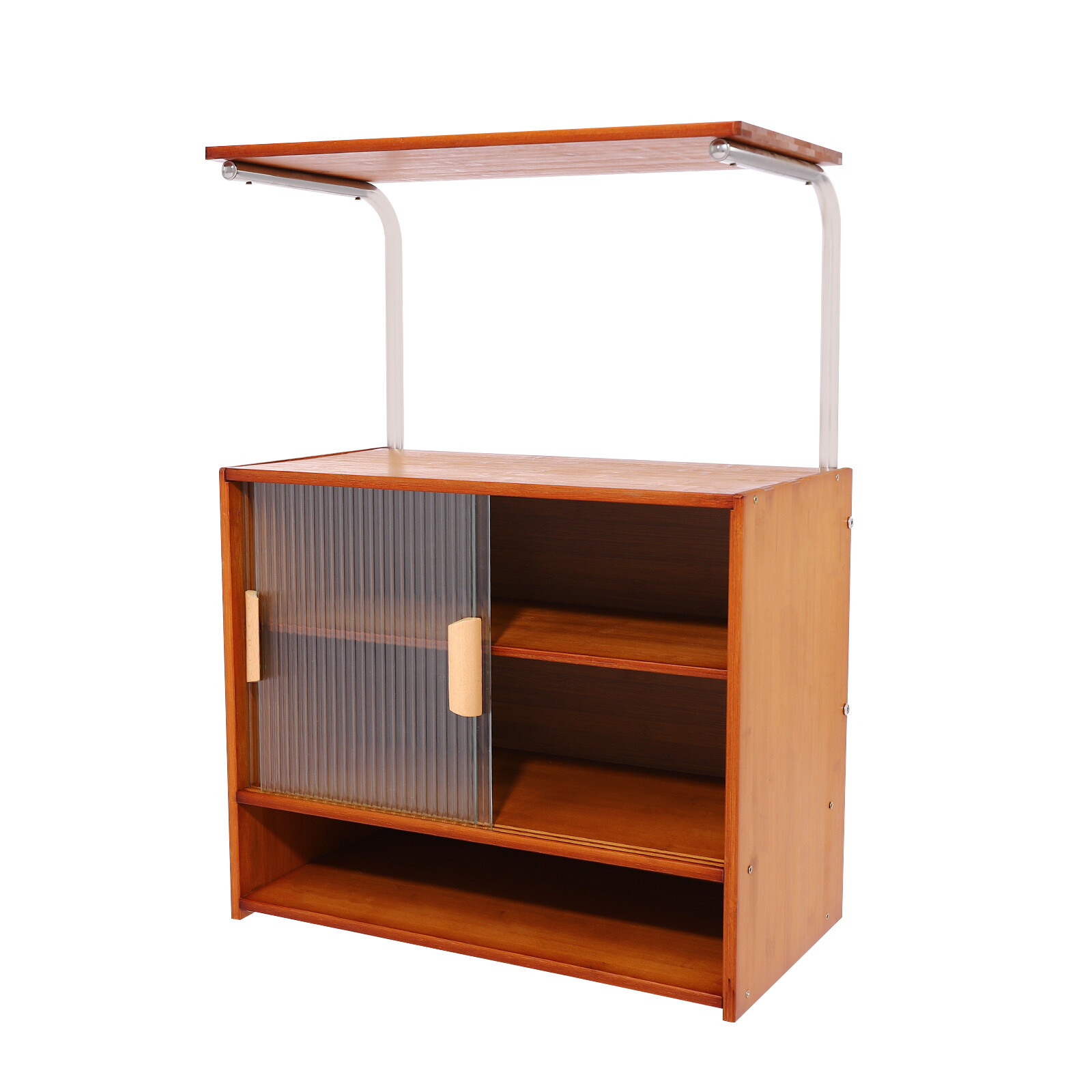 Microware Stand Kitchen Island Storage Cabinet with Open Shelves & Doors