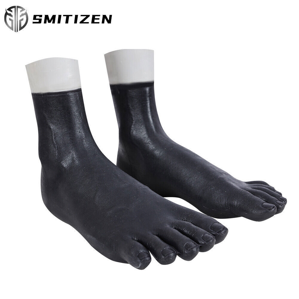 Smitizen Silicone Black Male Human Feet Realistic Skin Elastic Sock For Cosplay