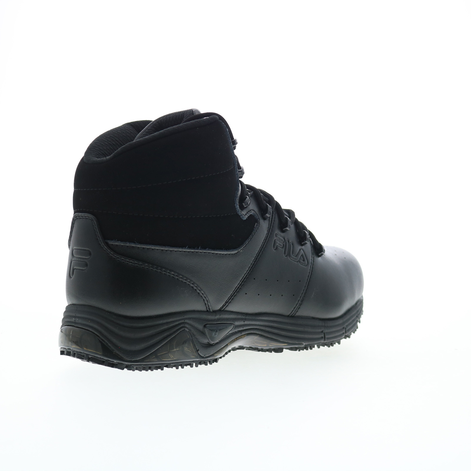 Fila Memory Breach Slip Resistant Steel Toe Mens Black Leather Work Boots