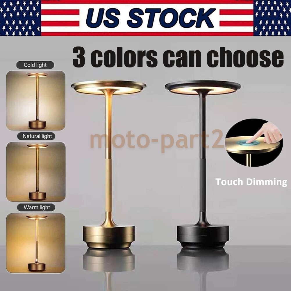 Cordless LED Touch Sensor Table Lamp Rechargeable Dimmable Bar Desk Night Light