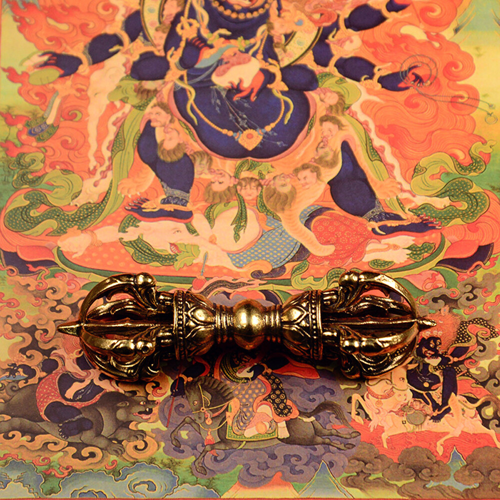 Tibetan Buddhism Dorje Vajra Phurba: Brass Amulet Handmade Nepal Collectibles US
