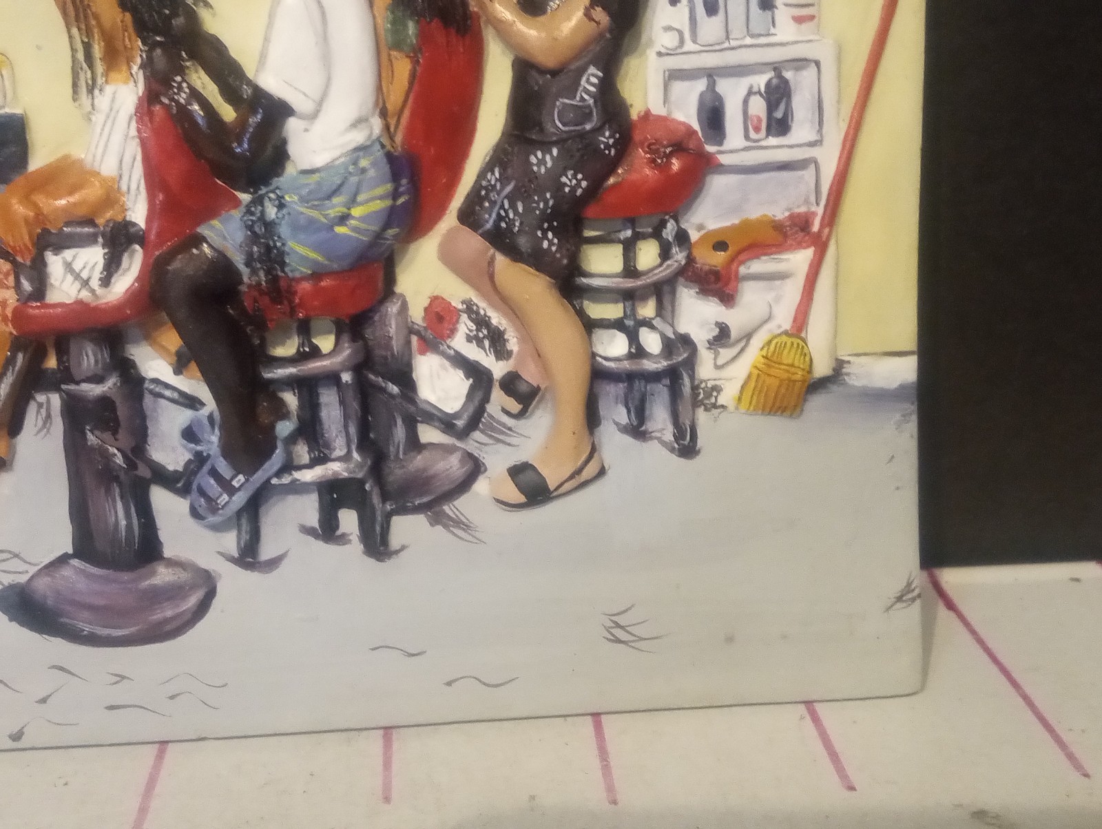 (3) Vintage Annie Lee CORN BREAD HOLY GHOST HAIR EXTESIONS CERAMIC WALL PLAQUES