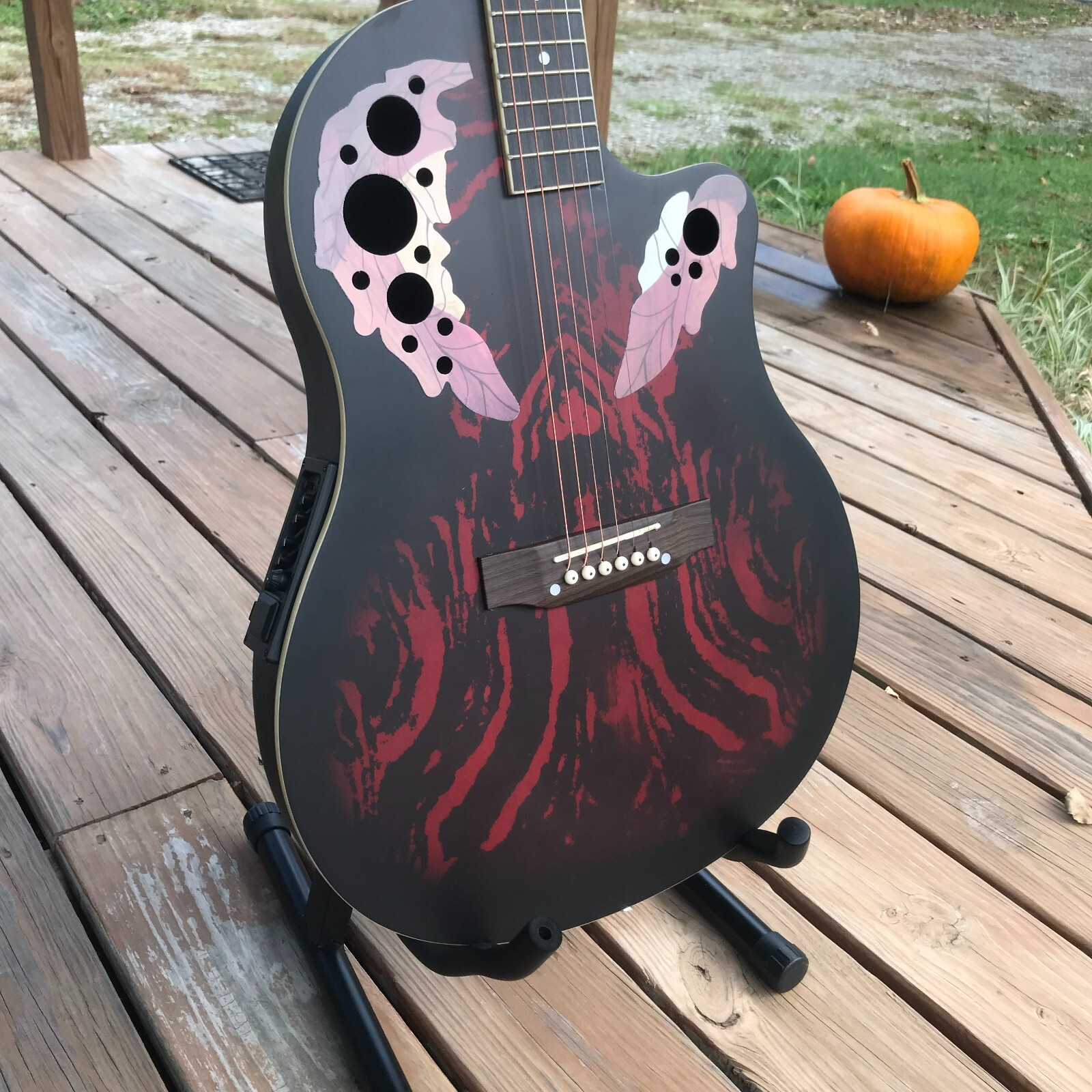 Red Acoustic Electric Guitar, Full Size with Cutaway, Round ABS Back, Gig Bag