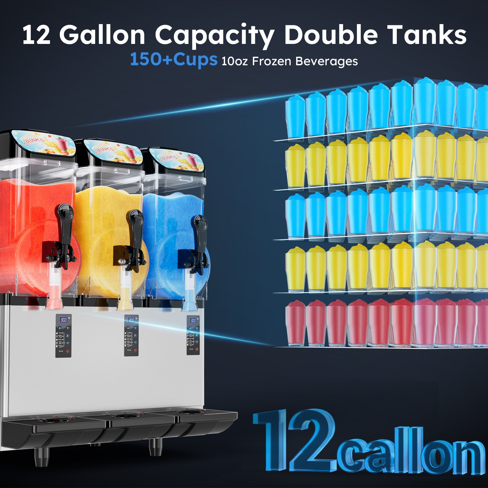 15L x 3 Tank Commercial Slushy Machine Margarita Smoothie Frozen Drink Maker