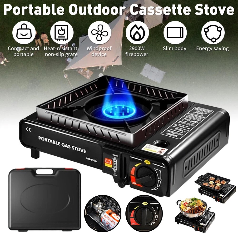 Portable Camping Stove Propane & Butane Hiking Dual Fuel Brass Cooking Burner US
