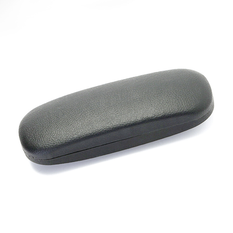 NEW Clam Shell Hard Eyeglasses PU Glasses Case Black w/Microfiber Cleaning Cloth
