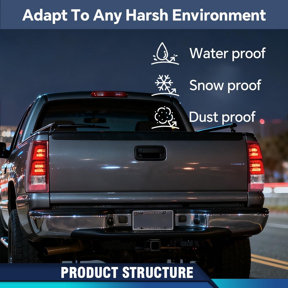 LED Tail Lights Taillight Assembly for Chevy Silverado GMC Sierra 1999-2007