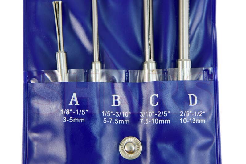 SHARS 4 SMALL HOLE GAGE SET HALF BALL TYPE GAUGE .125 - .5" NEW !\
