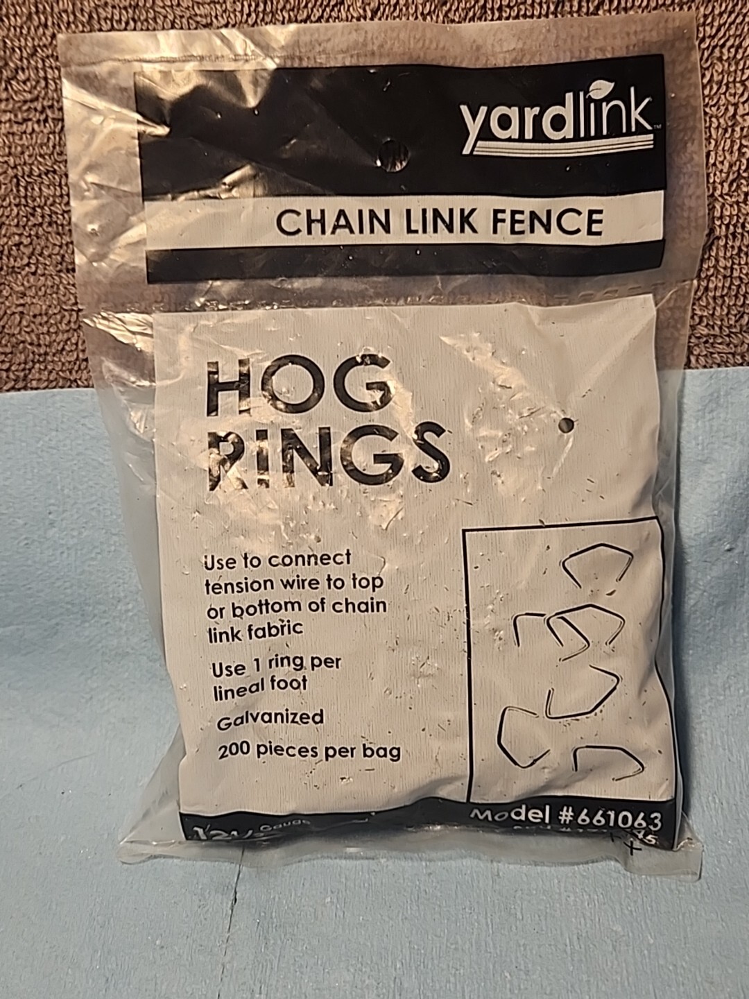 YardLink Chain Link Fence Galvanized Hog Rings (200-Pieces/Bag) New