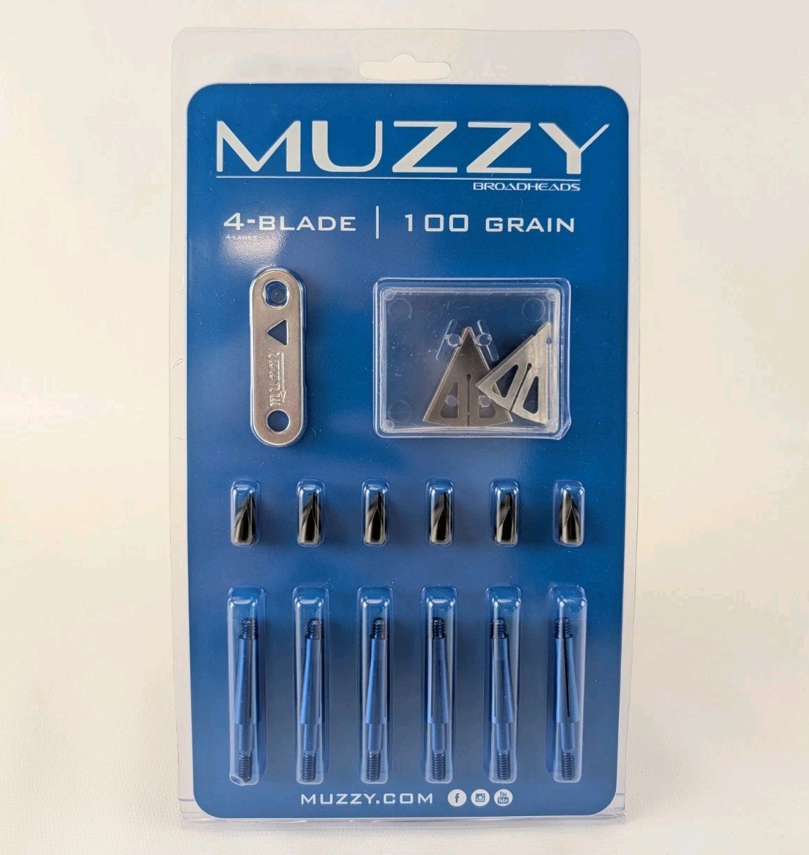 Muzzy 4-blade 100 Grain 6-pack 1" Cut Circle Broadhead #209 New