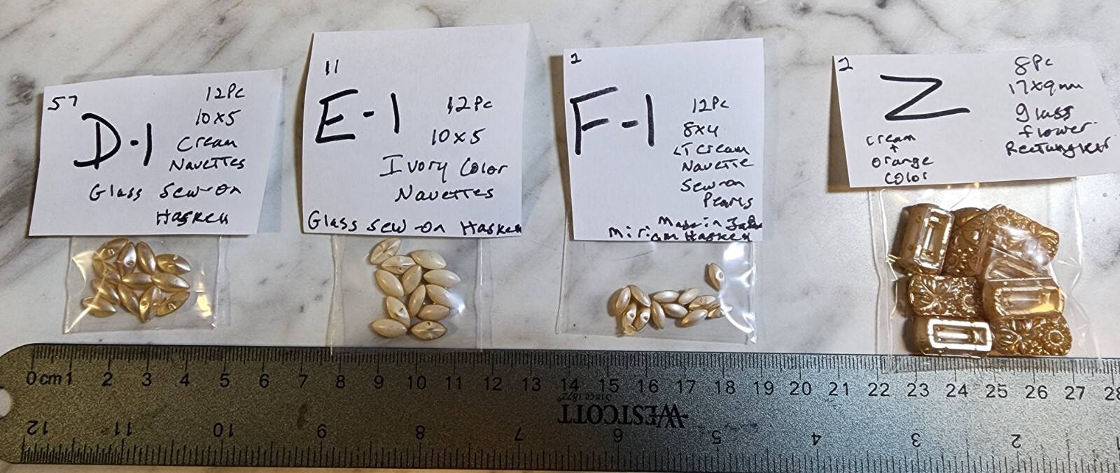 Vtg Mix Lot Sew on Pearls Rhinestone shapes Some Miriam Haskell 1500