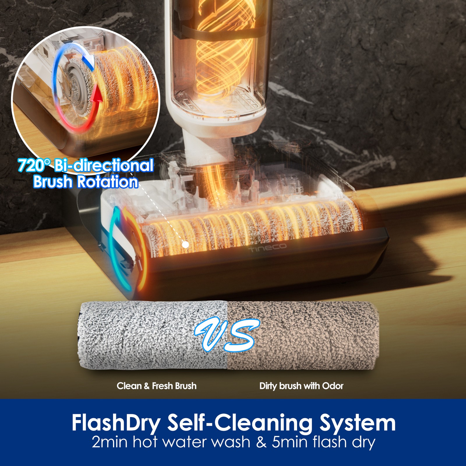 Tineco Floor ONE STRETCH S6 Wet Dry Vacuum Cleaner, 180°Lay-flat