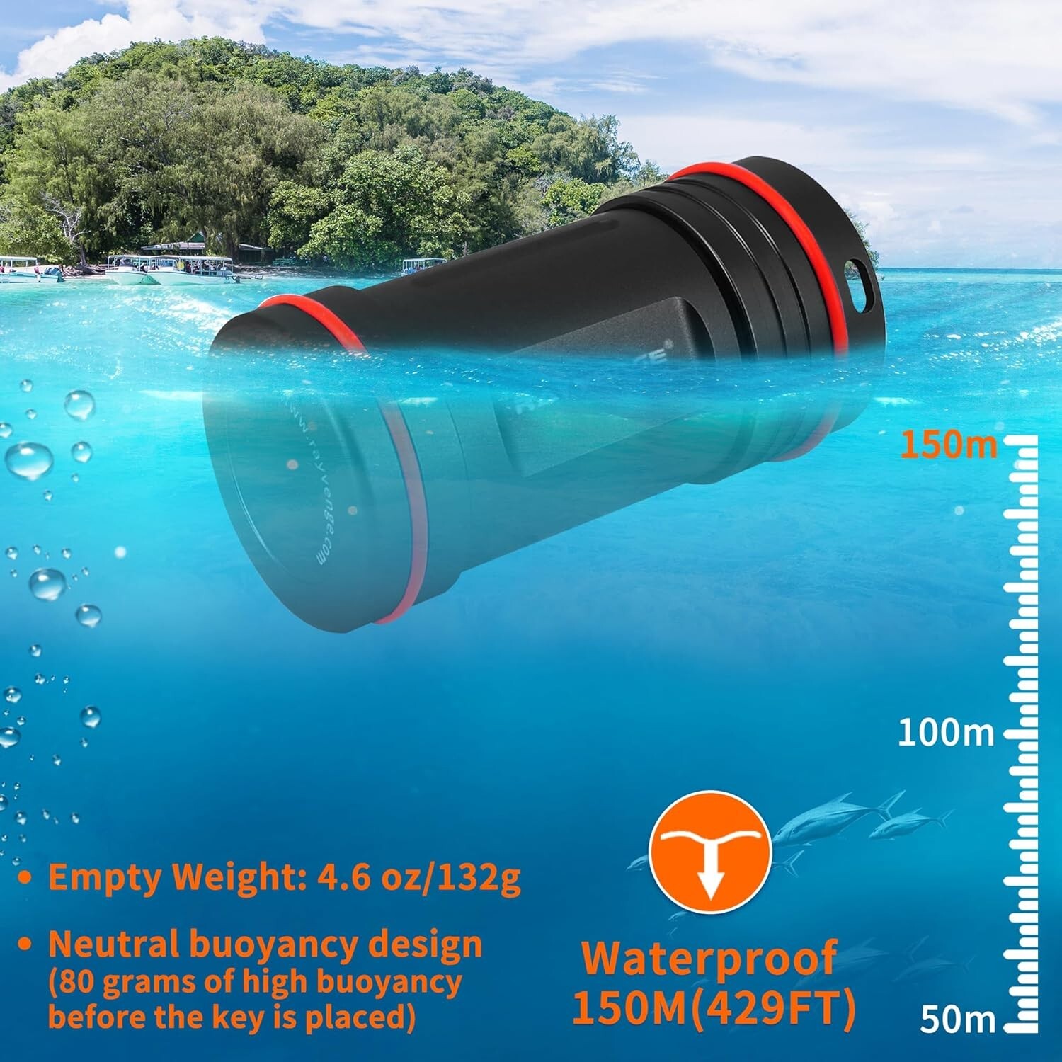 Waterproof Car Key Holder FOB Case Keychain Dry Storage Box for Swimming Diving