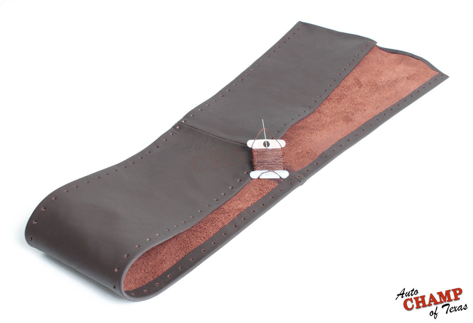 For 2009-2012 Dodge Ram 1500 2500 3500-Leather Steering Wheel Cover, Dark Brown