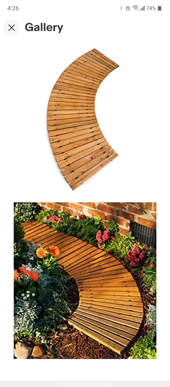 Cypress Home 6' Wooden Curved Roll-Out Walkway