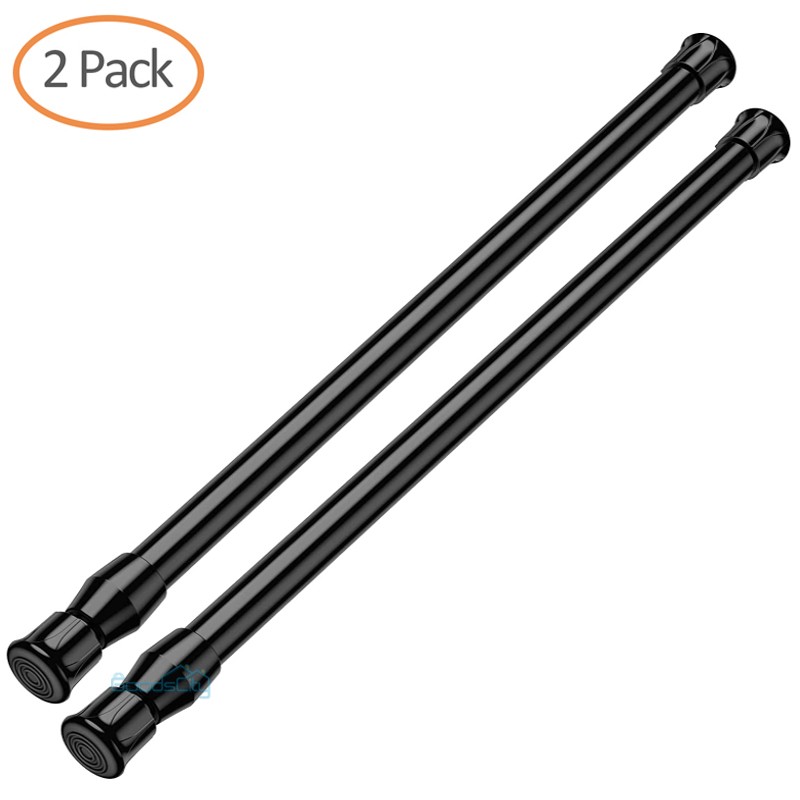 2PCS Shower Curtain Rod, 23.6-44.3 Inch Adjustable Tension Curtain Rod,No Drill