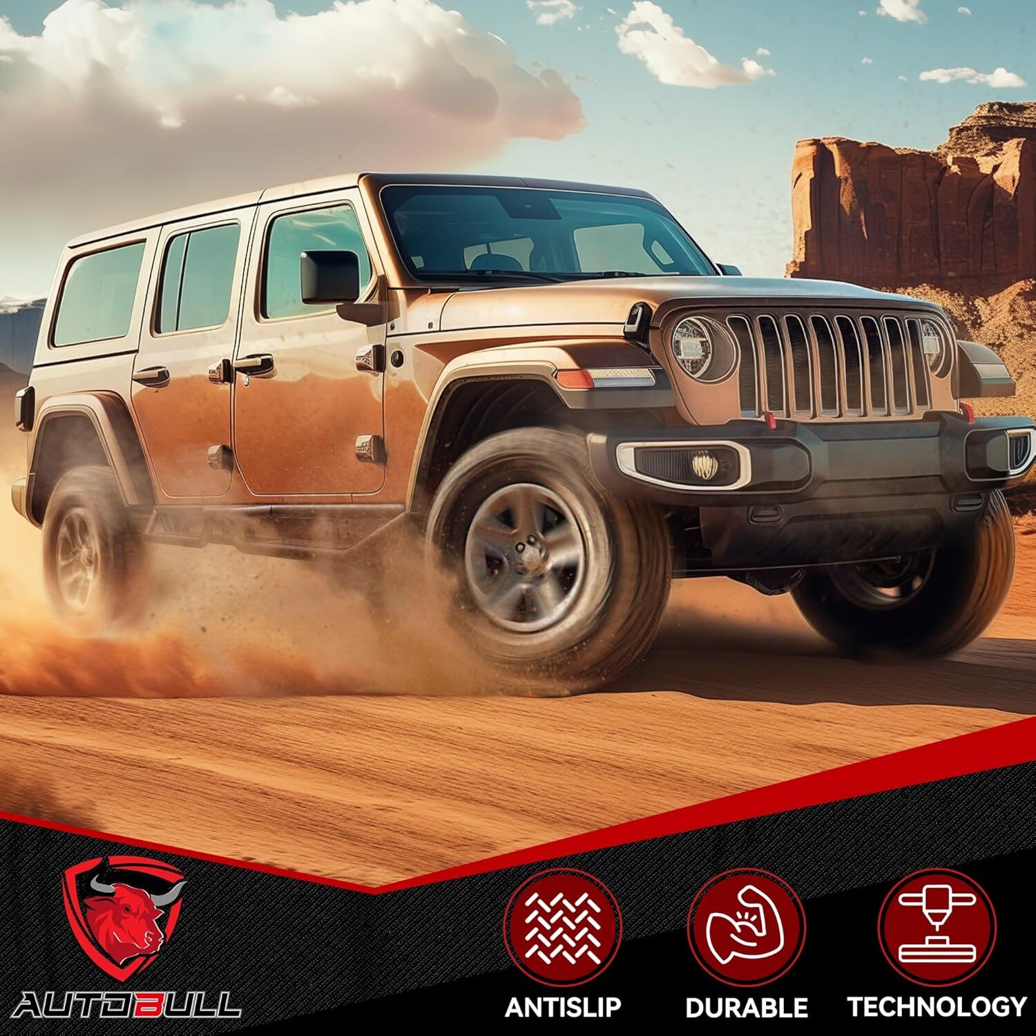 6" Drop Running Boards for 2007-2018 Jeep Wrangler JK 4 Door Side Step Nerf Bars