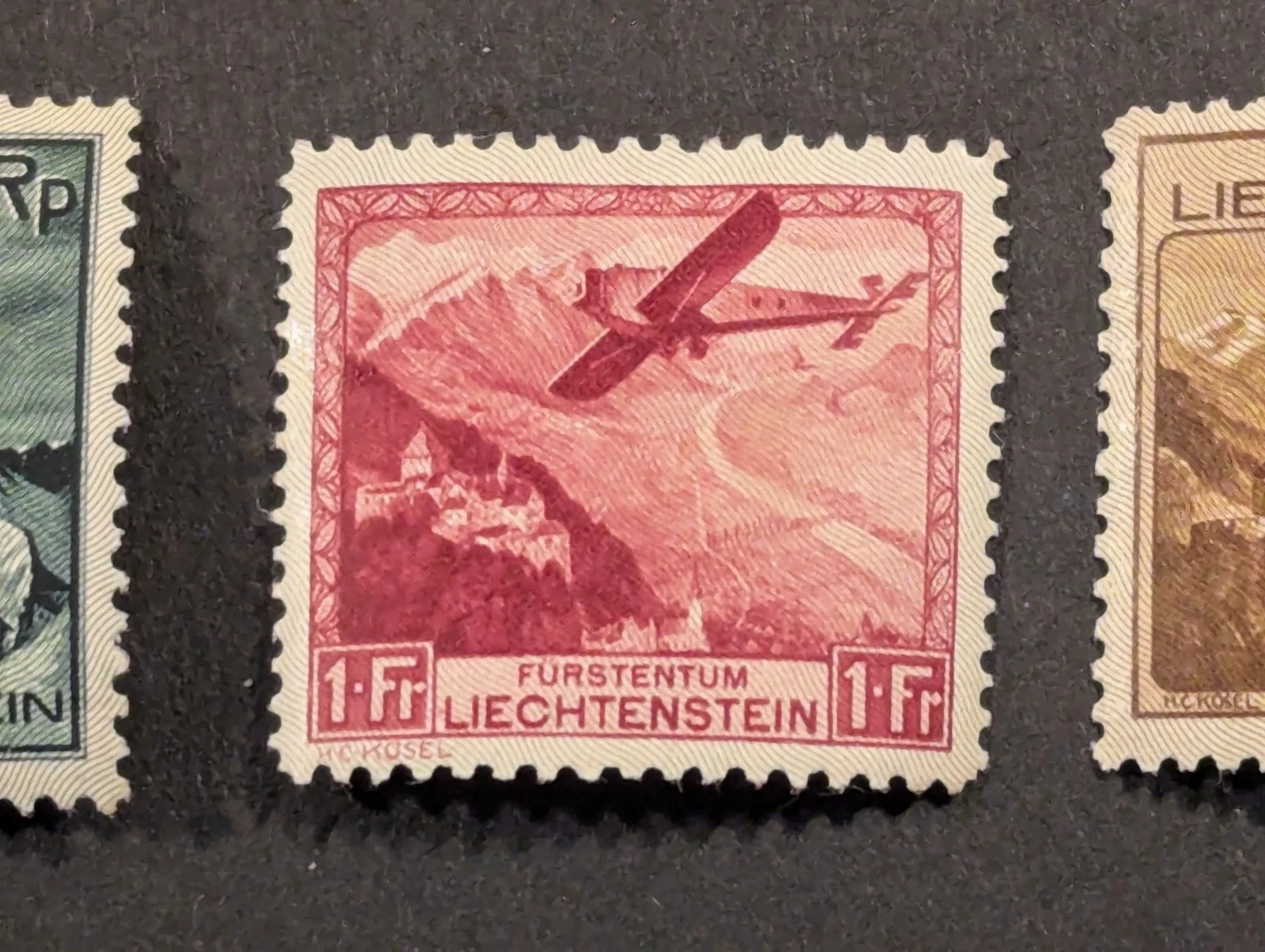 Liechtenstein 1930 Airmail Stamp Lot Of 3 Stamps C2, C3, C6 MH Beautiful Stamps!