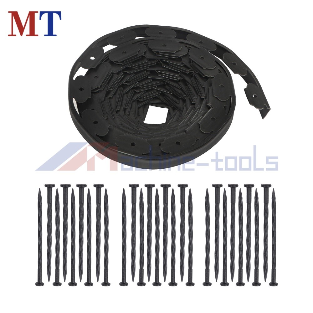 60FT Easy Flex L-Shaped No-Dig Landscape Edging 1.5" With 24 Anchoring Spikes