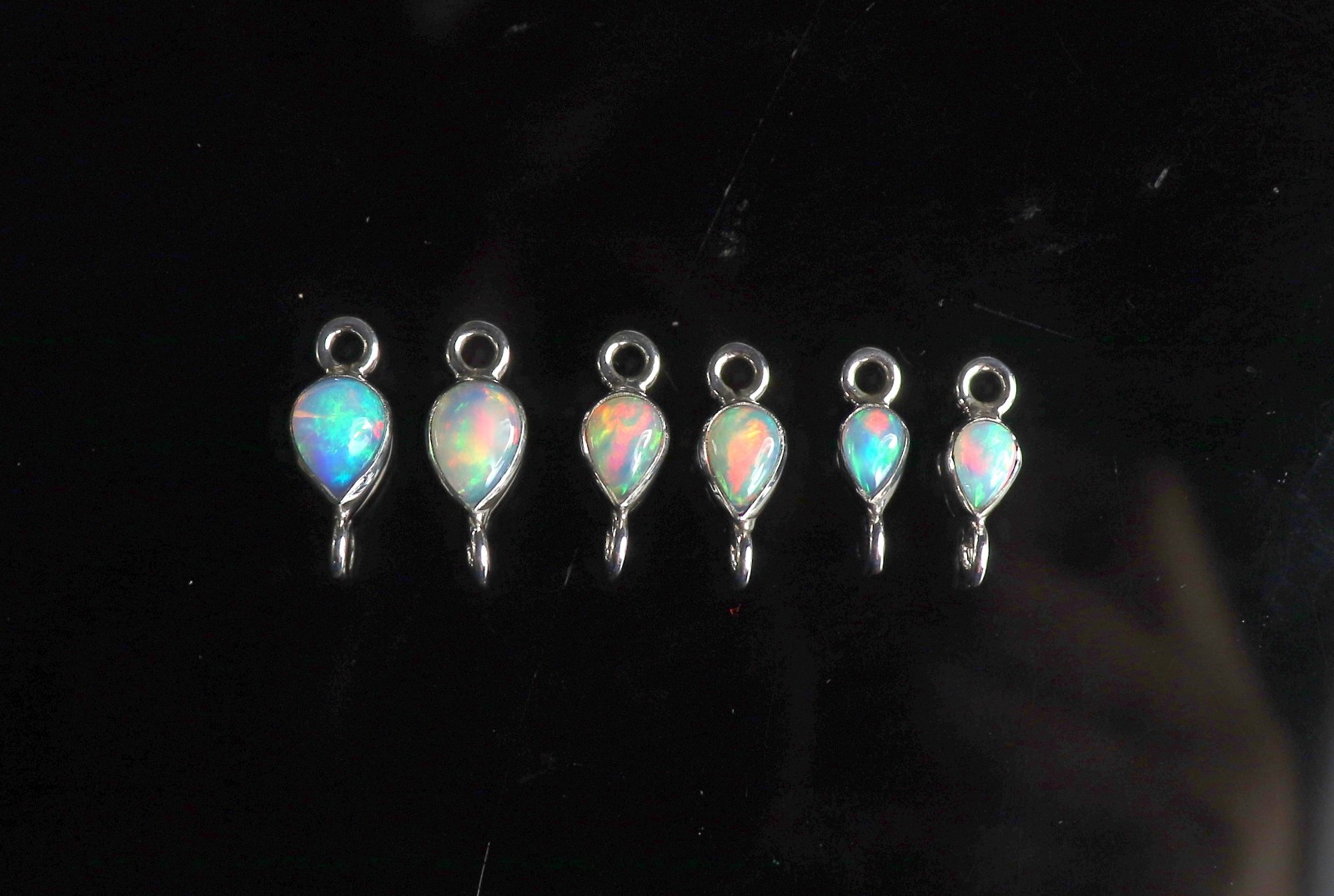 DIY opal supplies links sterling silver fire opal connector for jewelry making