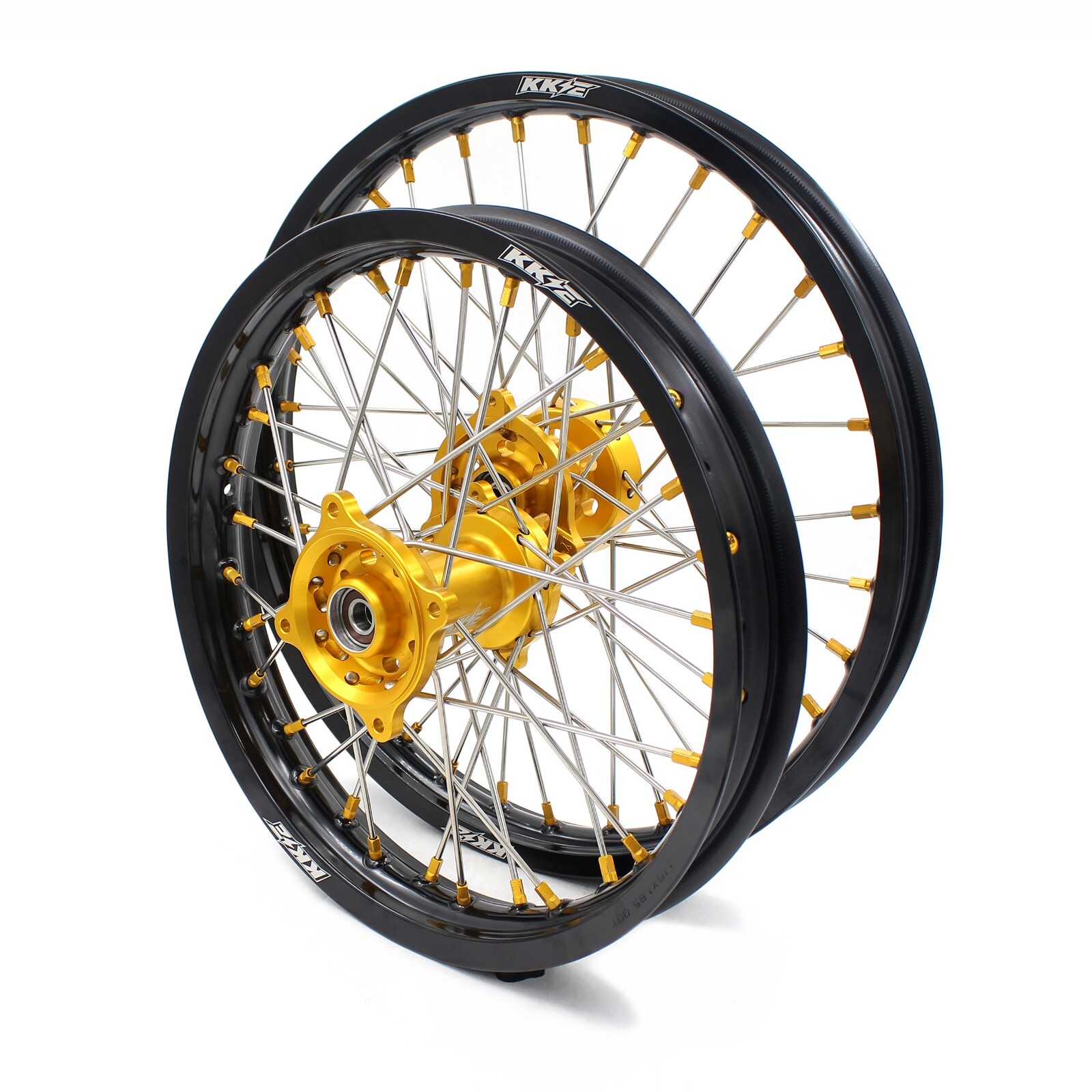 KKE 19/16 Big Kid's Wheels Rim Set Fit Suzuki RM80 1993-2001 RM85 2002-2023 Gold