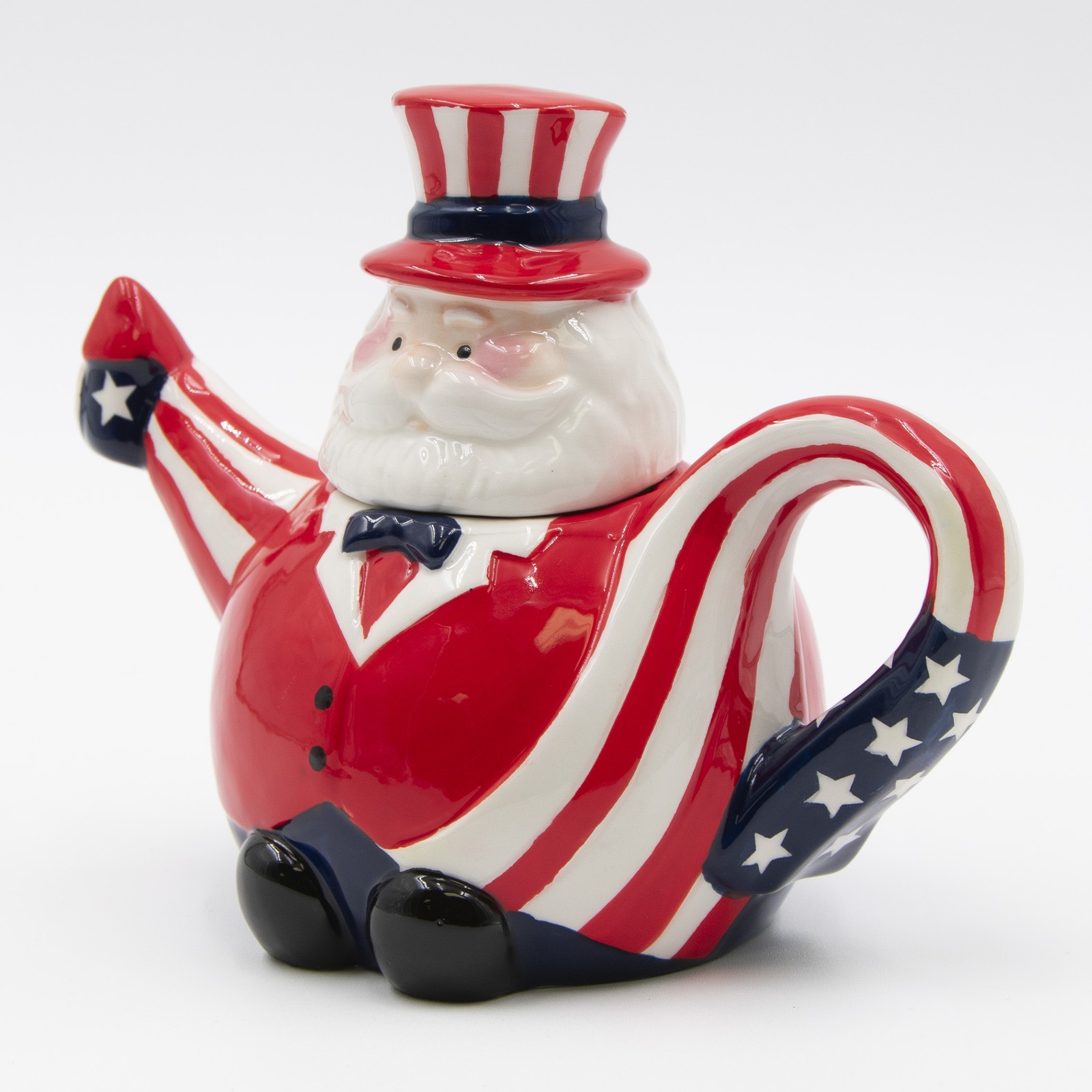 Radiant Treasures Uncle Sam Independence Day Ceramic Teapot
