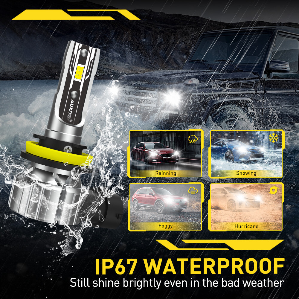 4x AUXITO 9005 H11 LED Combo Headlight Bulbs High Low Beam Kit Extremely White