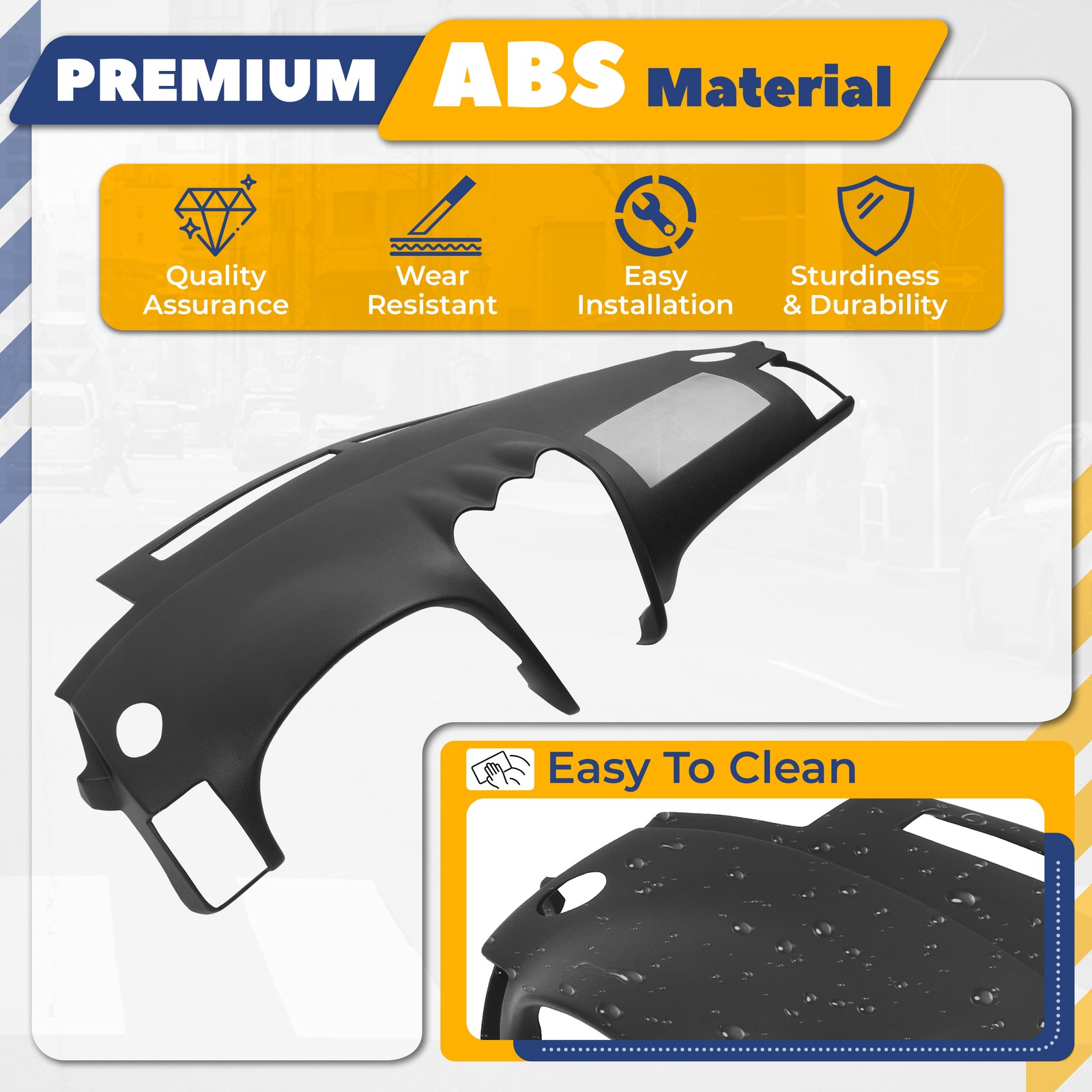 Molded Dashboard Cover Center Dash Cap Overlay Black For Nissan Altima 2008-2012