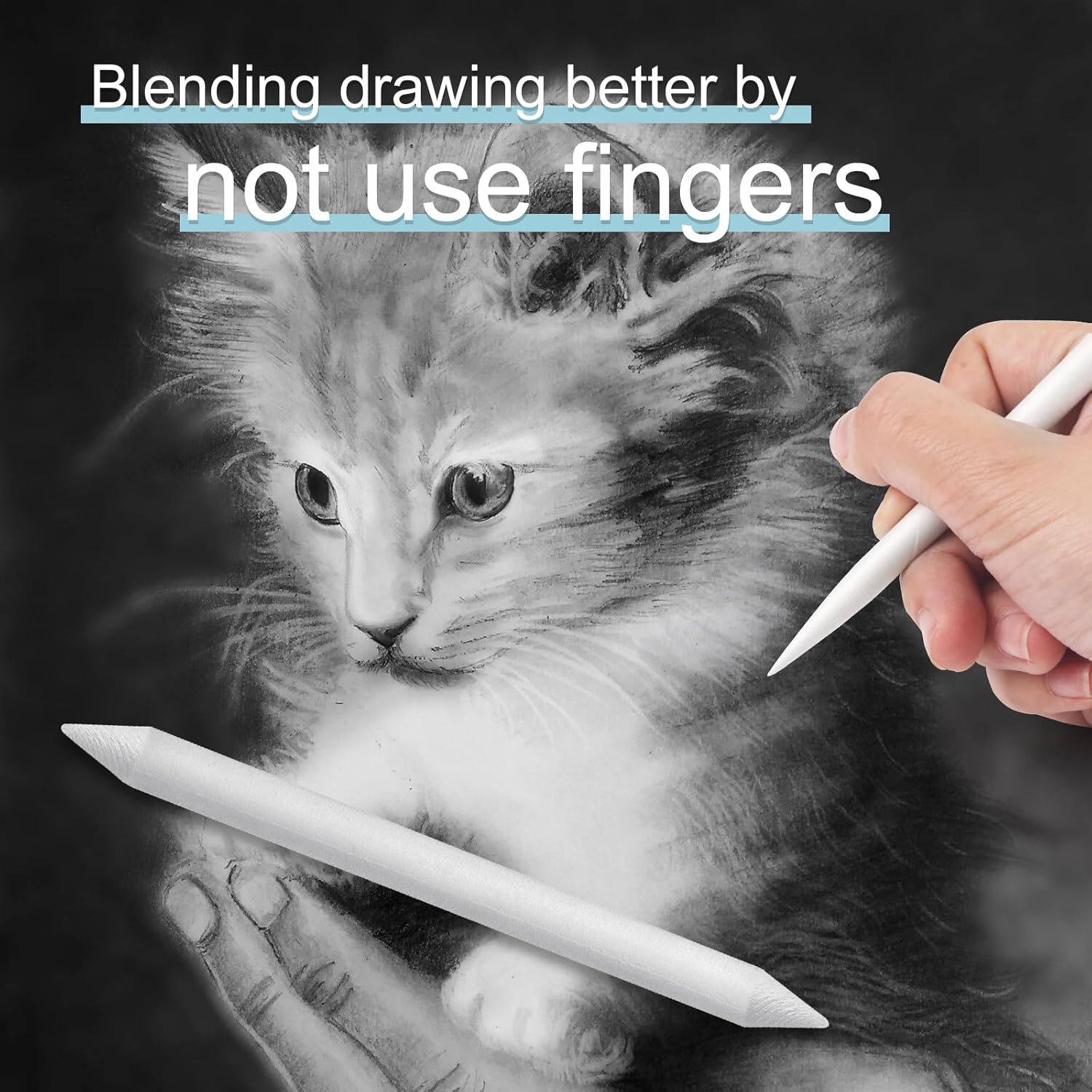 20Pcs Blending Stumps for Drawing, Tortillions Blending Sticks for Beginner Art