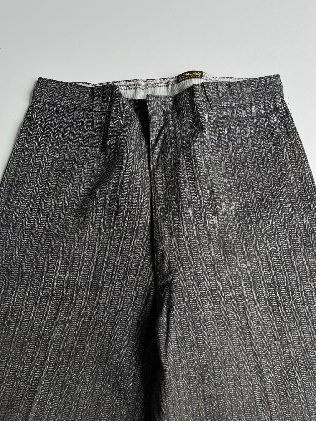 Vintage 1940s 1950s French Work Pants Salt Pepper Made in France size 32 x 29
