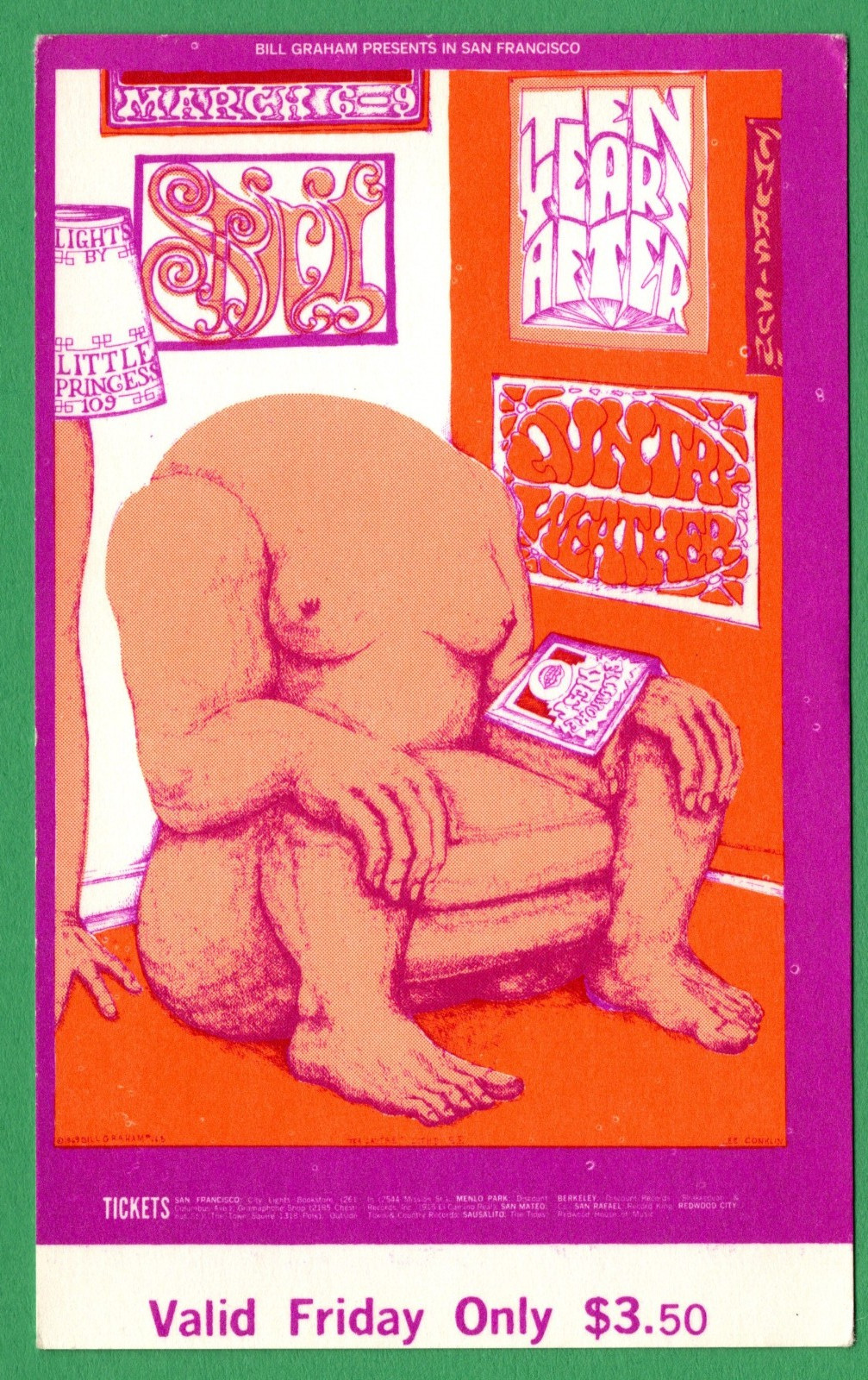 Ten YearS After Spirit BG163 BiLL Graham FiLLmore WeSt 1969 FridaY Ticket