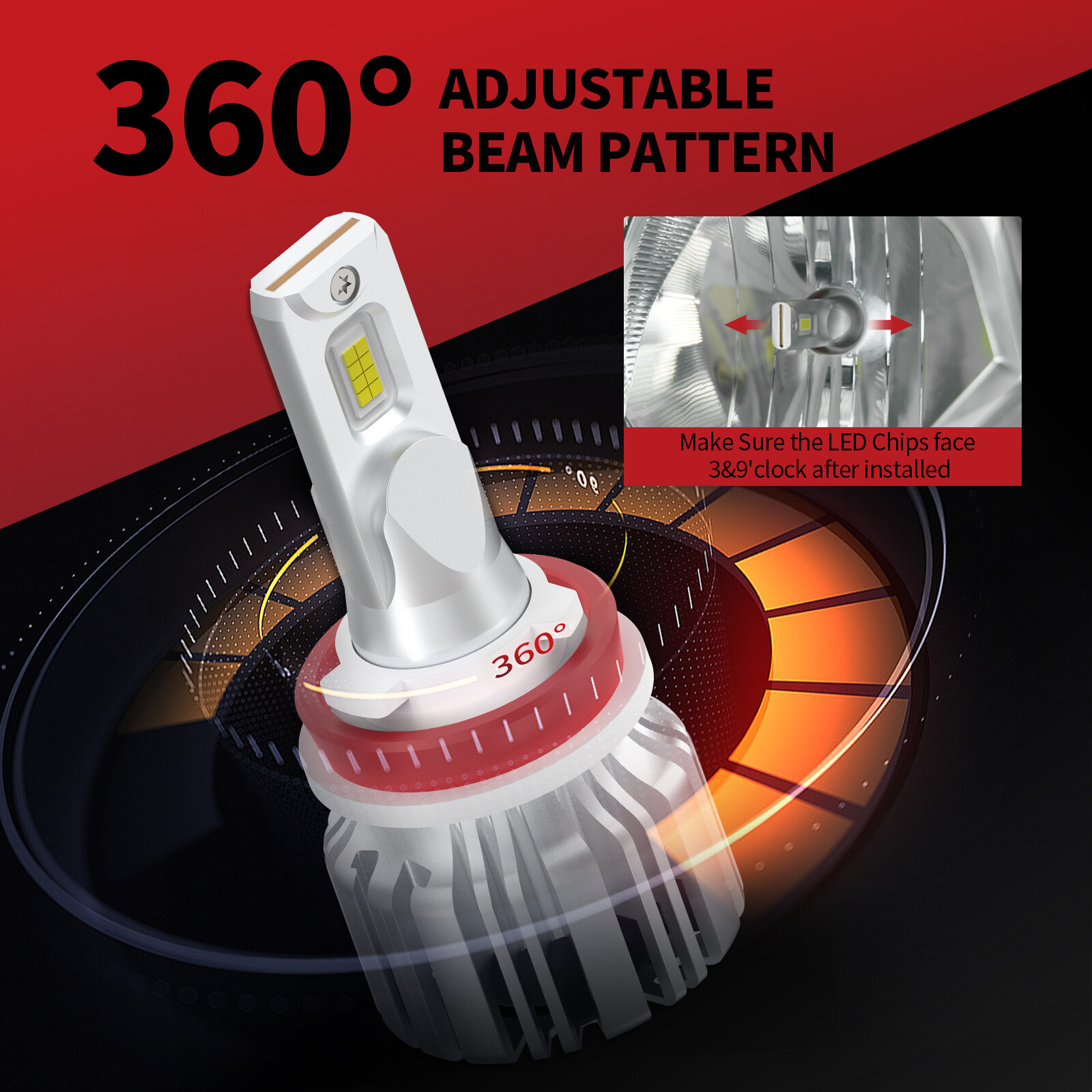 2x LASFIT H11 LED Headlight Bulbs Conversion Kits Low Beam 6000K Bright White