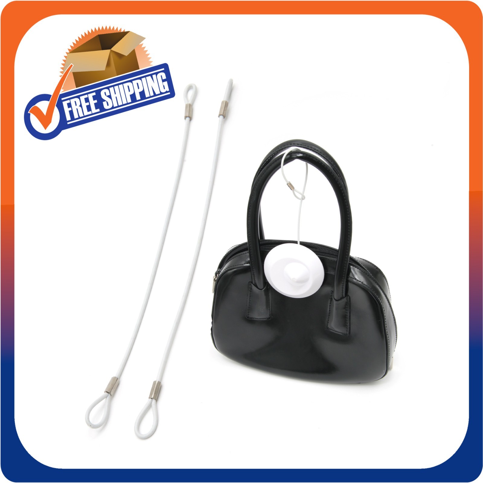 500 SECURITY LANYARD 2 LOOP WHITE 8 INCH LOSS PREVENTION CHECKPOINT COMPATIBLE