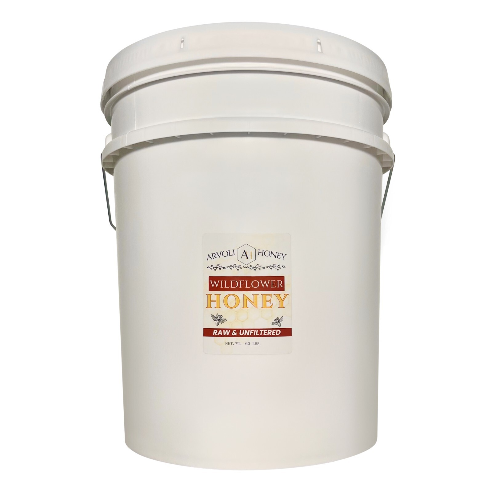 Raw Honey Bulk - Bulk Honey 5 Gallon  - 60 Pounds - Raw Wildflower Honey
