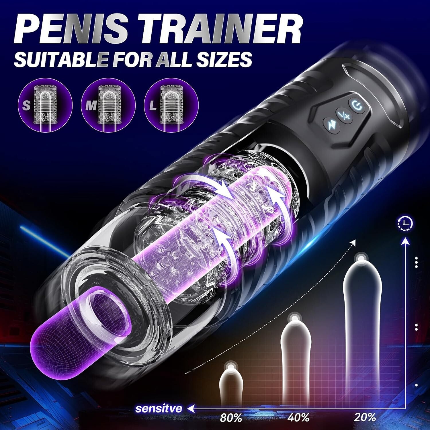 Male Masturbaters Automatic HandsFree Rotating Cup Thrusting Stroker Men Sex Toy