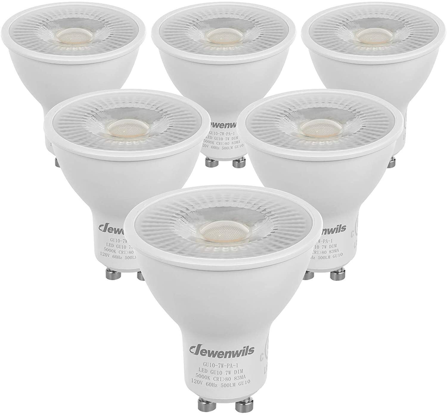 6 Pack GU10 Dimmable Bulb 7W(50W  Equivalent) LED Bulbs 5000K Daylight